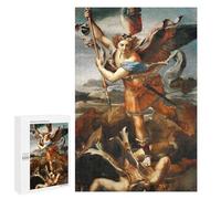 St Michael Vanquish Satan - Wooden Art Puzzle, 1000 PCS, Creative Indoor Hobby, with A Decorative Finished Picture