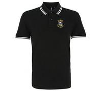 St Mirren 1940s Retro Football Iconic Polo Embroidered Logo Black/White
