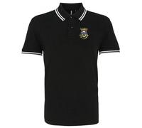 St Mirren 1940s Retro Football Iconic Polo Embroidered Logo Black/White