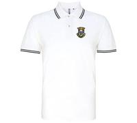 St Mirren 1940s Retro Football Iconic Polo Embroidered Logo White/Black