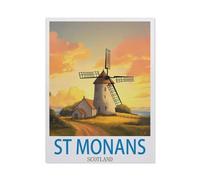 St Monans Scotland Vintage Travel Posters，Jigsaws Puzzles 1000 Pieces Classic Jigsaws Educational Games Toys，Best Gift for Adults and Kids38x52cm-DB50
