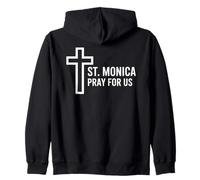 St. Monica Pray For Us Catholic Patron Saint Cross Zip Hoodie