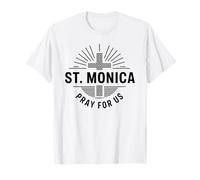 St. Monica Pray for Us Patron Saint Catholic Cross T-Shirt