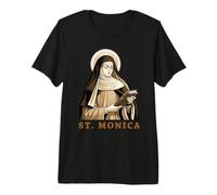 St. Monica Prayer Vintage Sepia Art Inspirational Design Premium T-Shirt