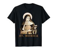 St. Monica Prayer Vintage Sepia Art Inspirational Design T-Shirt