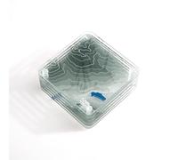 St. Moritz, Swiss 3D Contour Map Glass Drink Coasters of Mountains, Ski Resort, set of 6 with Holder, Housewarming Birthday Gifts, Home Decor