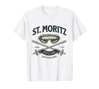 St. Moritz Switzerland Alpine Ski Vintage, Swiss Alps Winter T-Shirt