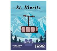 St Moritz Switzerland Jigsaw Puzzle 1000 Pieces, Romantic City Break Scene, 1000 Pieces for Adults, Travel Gift for Adults, Weekend Hobby, Gift Idea, 70x50cm/1000pcs