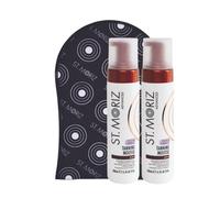 St Moriz Fake Tan Bundle Worth £22.97 | Contains 2 x St Moriz Advanced Colour Correcting Dark Tanning Mousse & 1 x Velvet Tanning Mitt | Fast Drying Vegan Fake Tan With Hyaluronic Acid | Pack of 3