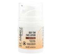 St Moriz Professional Medium Self Tan Face Lotion | With Aloe Vera & Vitamin E for Gradual Face Tan & Natural Glow | Vegan Fake Tan for Face | Wear Alone or Under Makeup | No Wash Off Required | 50ml