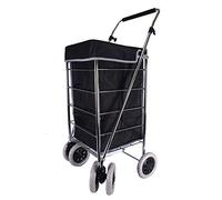 ST-NB-SIX-02 6 Wheels Shopping Trolley with Adjustable Handle (Plain Black)