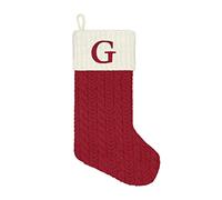 St. Nicholas Square Christmas 21 inches Mrs Stocking Red White (Letter G)