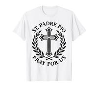 St Padre Pio Pray for Us Catholic Saint Cross Devotion T-Shirt