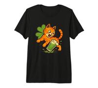 St Patrick Cat Shamrock Beer Premium T-Shirt