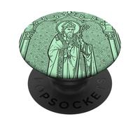 St Patrick Catholic Saint Patricks Day Snakes Ireland PopSockets Adhesive PopGrip