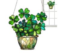 St Patrick Clover Ornaments - Acrylic Hanging Shamrock, Irish Car Decor, Leaf Pendant | Four Leaf Clover Charm Decoration Symbol Ornament Window Tree Home Festive Party Decor