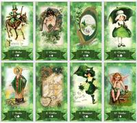 St. Patrick Day Lenormand oracle cards deck. Four Leave Clover Lenormand fortune telling cards