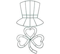 St Patrick Day Wreath Form 2pcs St Patricks Day Wreath Frame Shamrock Wire Lucky Leprechan Top Hat Shaped Hanging Door Sign Home Wall Window Porch Decor