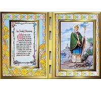St Patrick Glass Prayer Plaque with Irish Blessing
