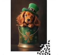 St Patrick Irish Setter 1000-Piece Puzzle for Adults, 52x38cm/1000pcs; Easy to Continue on Another Evening; White Card Pieces for Easy Sorting