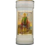 St. Patrick - Pillar Candle with Gold Leaf Highlights & St. Patrick Prayer