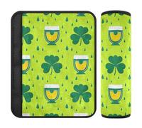 St. Patrick’s Day Clover Green Rain Drops 2 Pack seat Belt Strap Cover, More Comfort Driving, car seat Accessories for Auto Most Cars SUV 10x7.7 in forro para cinturon de seguridad