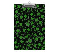 St Patrick S Day Clover Lucky Spring A4 Size Clipboard Funny Aesthetic Working Studying Letter Standard Clip Board 12.5×8.5 in Hardboard for School Classroom Kids Writing Drawing