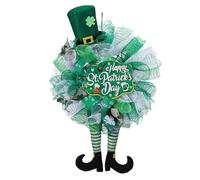 St Patrick s Day Front Door Wreath Festive Farmhouse Home Party Decoration Polyester for Indoor Outdoor Holiday Decor Ideal