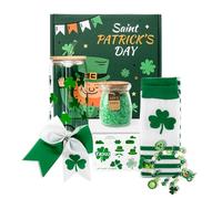 St. Patrick’s Day Gift Box for Women, 7pcs Unique Lucky Shamrock Care Package - A Little Luck for Her Every Day, Irish Green Holiday Gift Box