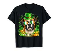 St Patrick’s Day Irish Boxer Lucky Shamrock Dog Lover T-Shirt