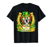 St Patrick’s Day Irish Boxer Lucky Shamrock Dog Lover T-Shirt