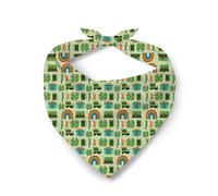 St Patrick‘S Day Lucky Shamrock Rainbow Print Irish Holiday Pets Dog Triangle Bibs Scarf Everyday Wear Cat Dog Kerchief Adjustable Dogs Neckerchief For Small Medium Large Dogs