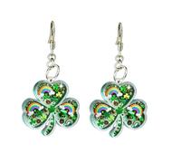 St Patrick’s Day Shamrock Earrings Cute Green Hat Frog Bear Dog Rabbit Animal Acrylic Dangle Earring Lucky Four Leaf Clover Beer Drop Earrings Irish Festive Jewelry, acrylic, agate