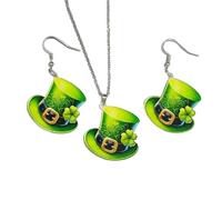 St Patrick’s Day Shamrock Earrings Cute Green Hat Frog Bear Dog Rabbit Animal Acrylic Dangle Earring Lucky Four Leaf Clover Beer Drop Earrings Irish Festive Jewelry, acrylic, agate