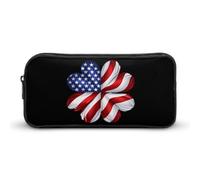 St Patrick’s Four Leaf Clover Large Pencil Case Big Capacity Pencil Pouch Pen Bag Marker Pen Case for Women Men