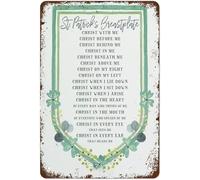 St Patrick'S Breastplate Christ With Me Christ Before Me Christ Behind Me. Vintage Metal Aluminum Tin Sign Door Signs Exterior Home Country Poster Club Plaque Decoration Retro Aluminum Sign 8x12 Inch
