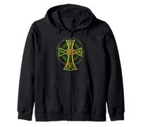 St. Patrick's Breastplate Lorica Prayer Catholic Irish Cross Zip Hoodie
