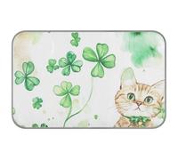 St. Patrick's Cartoon Cat Summer blanket for dogs Self Cooling 38" x 23" cooling mats for doggy travel washablapete refrescante para mascotas M