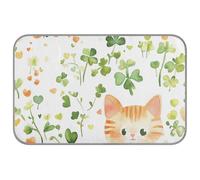 St. Patrick's Cartoon Clover Cat Summer keep dogs cool in summer Self Cooling 38" x 23" cooling pet pad for kittens indoor waterproof manta refrescante para perro M