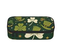 St. Patrick's Clover Cute Zipper Pencil Case, Oxford Fabric Pen Pouch