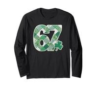 St Patricks Day 67 Shamrock Patchwork Green Long Sleeve T-Shirt