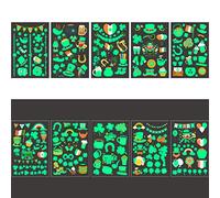 St. Patricks Day Accessories,10 Sheets Glow in the Dark Temporary Tattoos,St. Patricks Day Kids Shamrock Tattoos Stickers for Festivals, Parades, Irish Themed Party Favor Supplies Decorations
