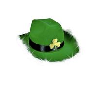 St Patrick's Day Accessories Green Irish Shamrock Cowboy Hat for Adults, Fancy Dress Accessory, Lucky Clover Party Hat for St Paddy's Day Parade