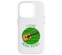 St Patrick's Day Acoustic Guitar, I Love Irish Music Case for iPhone 14 Pro
