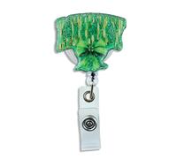 St Patricks Day Badge Reel, Nurse Badge Reel, Gifts for Nurses, Cute Retractable Green Glitter Painted Lucky Shamrock Bow Nurses ID Holder Gift for Nursing Student Rn LPN CNA MA Medical Worker Doctor