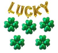 St Patricks Day Balloons Lucky Balloons Four-Leaf Shamrock Balloon St Patricks Day Foil Balloon for st Patrick's Days Party Decorations
