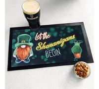 St. Patrick's Day Bar Runner Mat | Funny Shenanigans Home Bar Decor