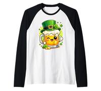 St Patricks Day Beer Mascot Irish Celebration Raglan Baseball Tee