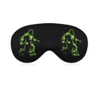St Patricks Day Bigfoot Sasquatch Shamrock Sleep Mask Lightweight Blindfold Eye Mask with Adjustable Strap for Men Women