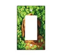 St.Patrick's Day Bloodhound Dog Decorative Light Switch Cover Wall Plate 1 Gang Single Rocker, Shamrock Puppy Electrical Switchplate for Room, Clover Pet Switchcover Switchplate